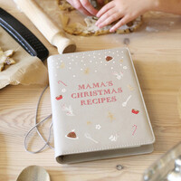 Personalised Faux Leather Refillable Christmas Recipes Book