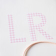 Personalised Gingham Initials Pink Faux Leather Refillable Notebook