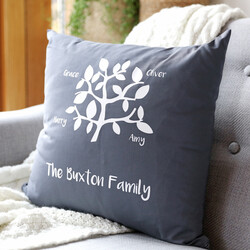 Personalised Dark Grey 'Family Tree' Cushion