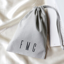 Personalised Initials Small Cotton Face Mask Bag
