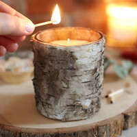 Birch Bark Glass Candle
