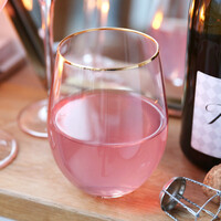 Gold Rimmed Pink Tumbler