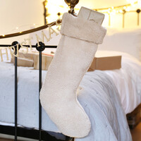 Soft Sherpa Christmas Stocking in Cream
