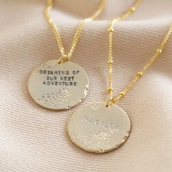 Personalised Antique Effect Disc Pendant Necklace