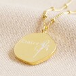 Personalised Gold Birth Flower Organic Shape Necklace