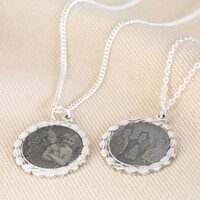 Personalised Photo Sterling Silver Laurel Leaf Disc Necklace