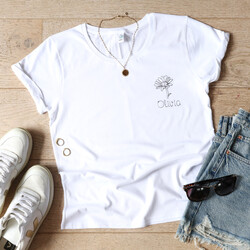 Personalised Embroidered Birth Flower T-Shirt