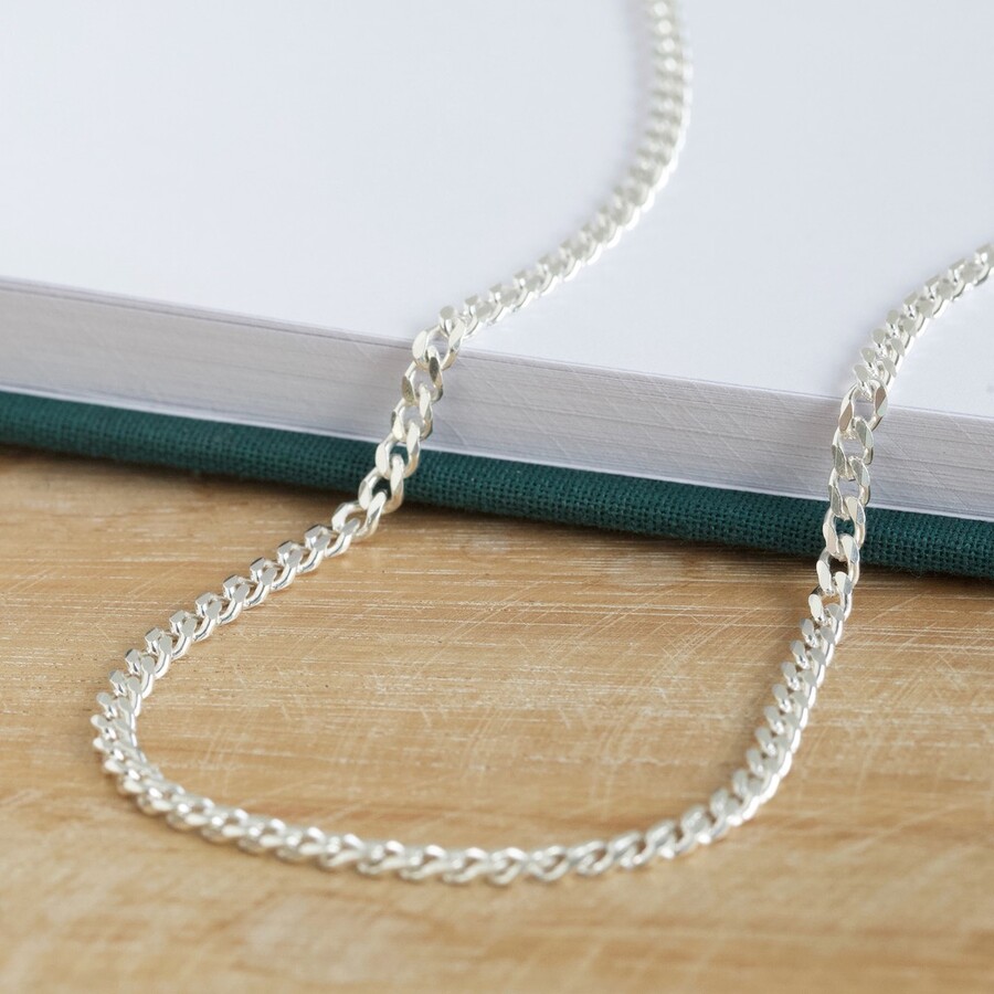 Men's Sterling Silver Curb Chain Necklace | Lisa Angel