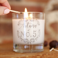 Personalised Vintage Autumn Scented Candle