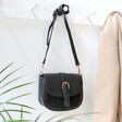 Lisa Angel Black Vegan Leather Crossbody Handbag