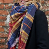 Blue and Red Tartan Scarf