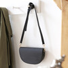 Lisa Angel Half Moon Crossbody Bag in Black