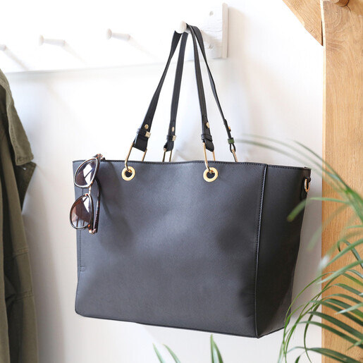 Lisa Angel Ladies' Large Black Shopper Tote