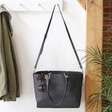 Lisa Angel Personalised Vegan Leather Large Black Shopper Tote