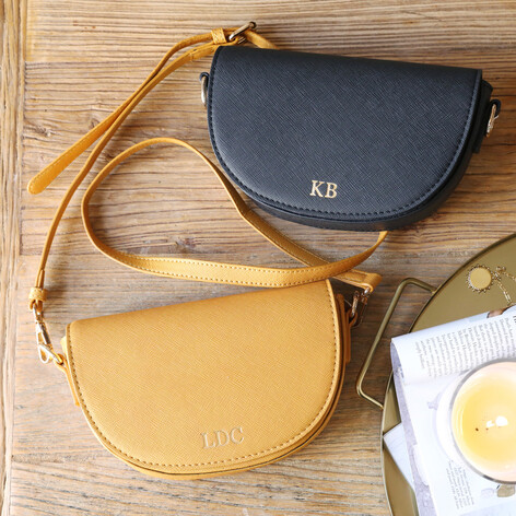 leather half moon crossbody bag