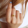 Gold Sterling Silver Feather Ring on Model