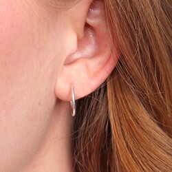 Medium Sterling Silver Hoop Earrings