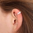 Sterling Silver Crystal Cluster Ear Cuff on Model