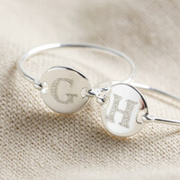Personalised Initial Sterling Silver Disc Ring