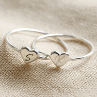 Personalised Sterling Silver Heart Ring
