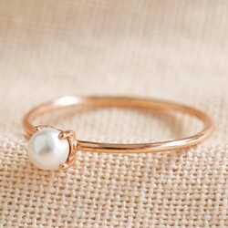 Rose Gold Sterling Silver Pearl Ring