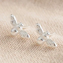 Sterling Silver Bumblebee Stud Earrings