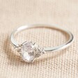 Lisa Angel Ladies' Sterling Silver Crystal Ring
