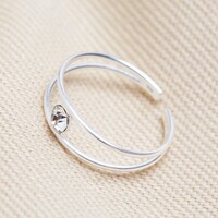 Sterling Silver Crystal Toe Ring