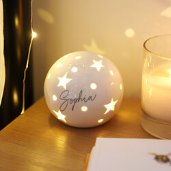 Personalised Starry White Ceramic LED Ball Light
