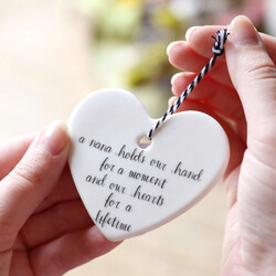 'A Nana Holds Our Hand...' Hanging Heart Decoration