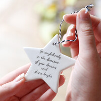 'Go Confidently' Hanging Ceramic Star Decoration