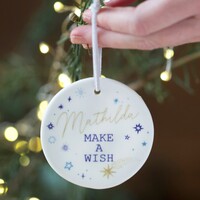 Personalised 'Make a Wish' Ceramic Hanging Decoration