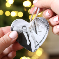 Personalised Photo Ceramic Heart Hanging Decoration
