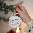 Personalised Married 'Couple's First Christmas' Ceramic Hanging Decoration