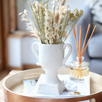 Ceramic Speckled Trophy Vase, H18cm