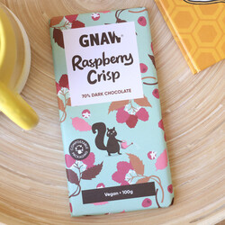 Gnaw Raspberry Crisp Dark Chocolate Bar