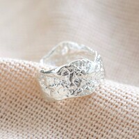 Sterling Silver Organic Finish Ear Cuff