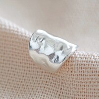 Wide Sterling Silver Hammered Ear Cuff