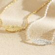 Lisa Angel Delicate Gold Sterling Silver Feather Necklaces