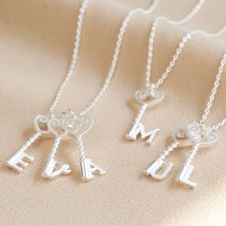 Silver Initial Key Necklace