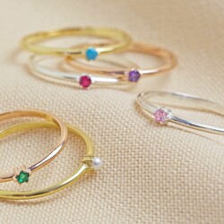 Sterling Silver Birthstone Ring