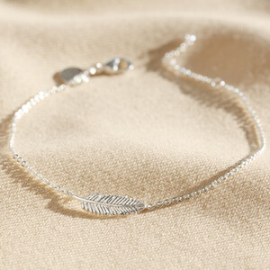 Delicate Sterling Silver Feather Bracelet
