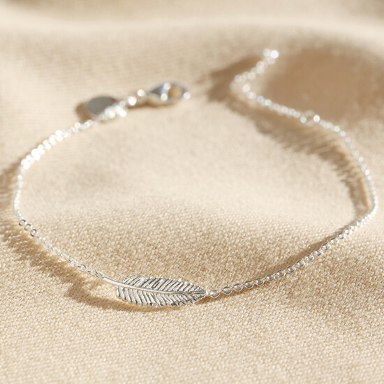 Delicate Sterling Silver Feather Bracelet