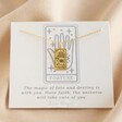 Gold 'Fortune' Tarot Card Pendant Necklace in Packaging