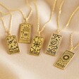 Lisa Angel Ladies' Gold Tarot Card Pendant Necklace