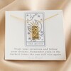 Gold 'The Moon' Tarot Card Pendant Necklace in Packaging