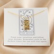 Gold 'The Moon' Tarot Card Pendant Necklace in Packaging