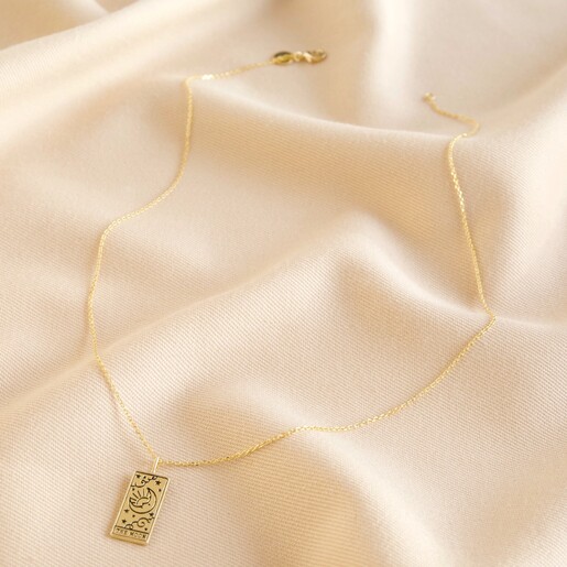 Lisa Angel Delicate Gold 'The Moon' Tarot Card Pendant Necklace