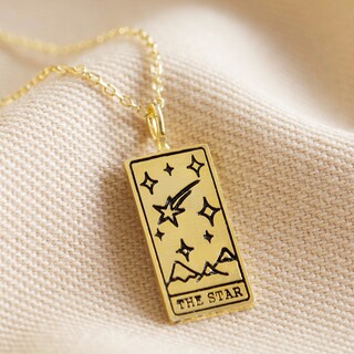 Gold The Star Tarot Card Pendant Necklace