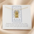 Gold 'The Sun' Tarot Card Pendant Necklace in Packaging